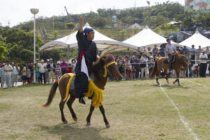 a0ba516f 300x200 - 70年ぶり開催の琉球競馬『ンマハラシー』　岡部幸雄さんも与那国の衣装で参戦、優勝候補とされながら2回戦敗退
